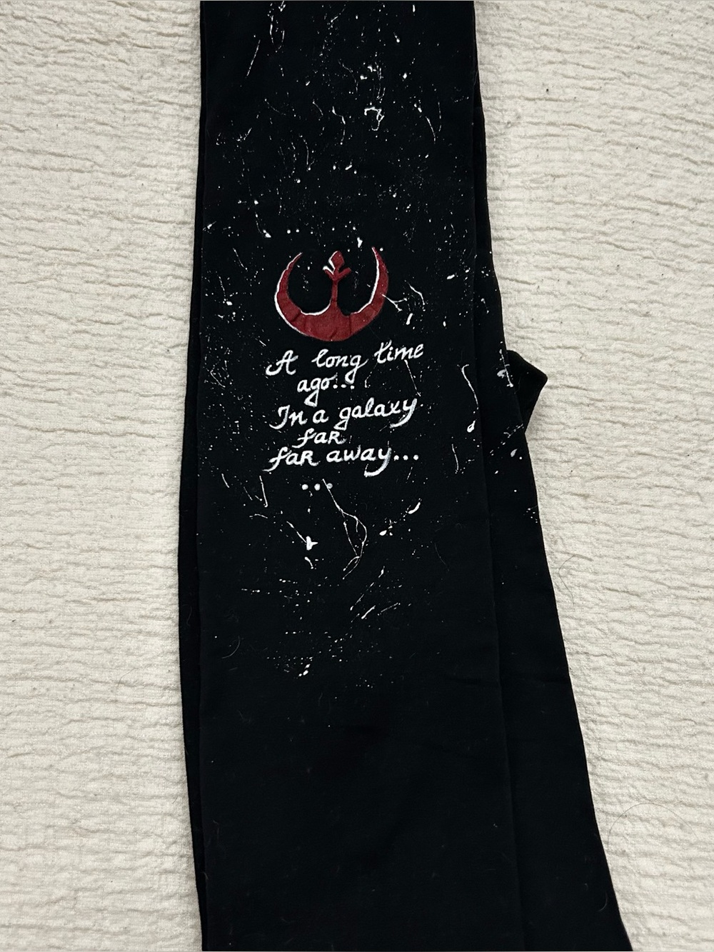 Disney Custom Made Star Wars  Black Graphic Leggings with Red Rebel Emblem